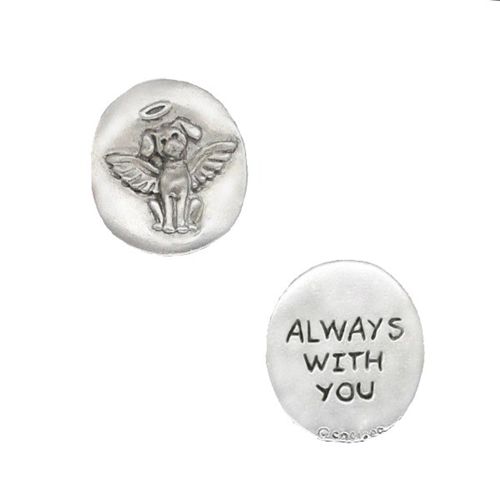 Always With You - Dog with Halo - Pocket Pewter Token